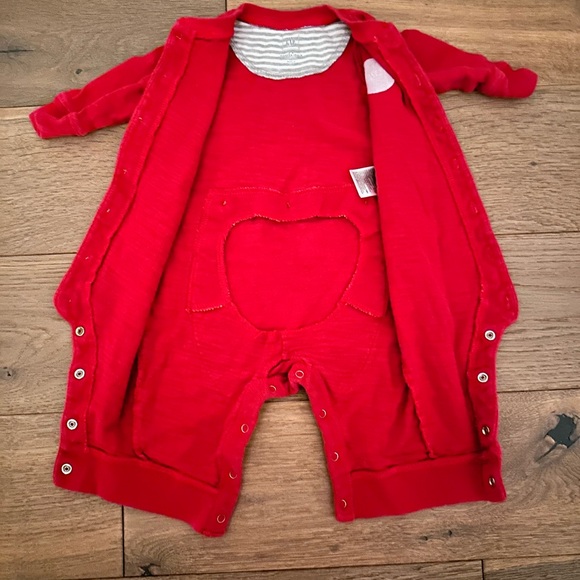 EUC Baby Gap Red Longsleeve Sleeper Button Bum Detail - Picture 2 of 4